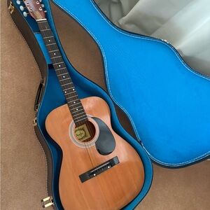 Vintage 1970’s Anjo Acoustic Guitar with Case - Natural Wood Finish